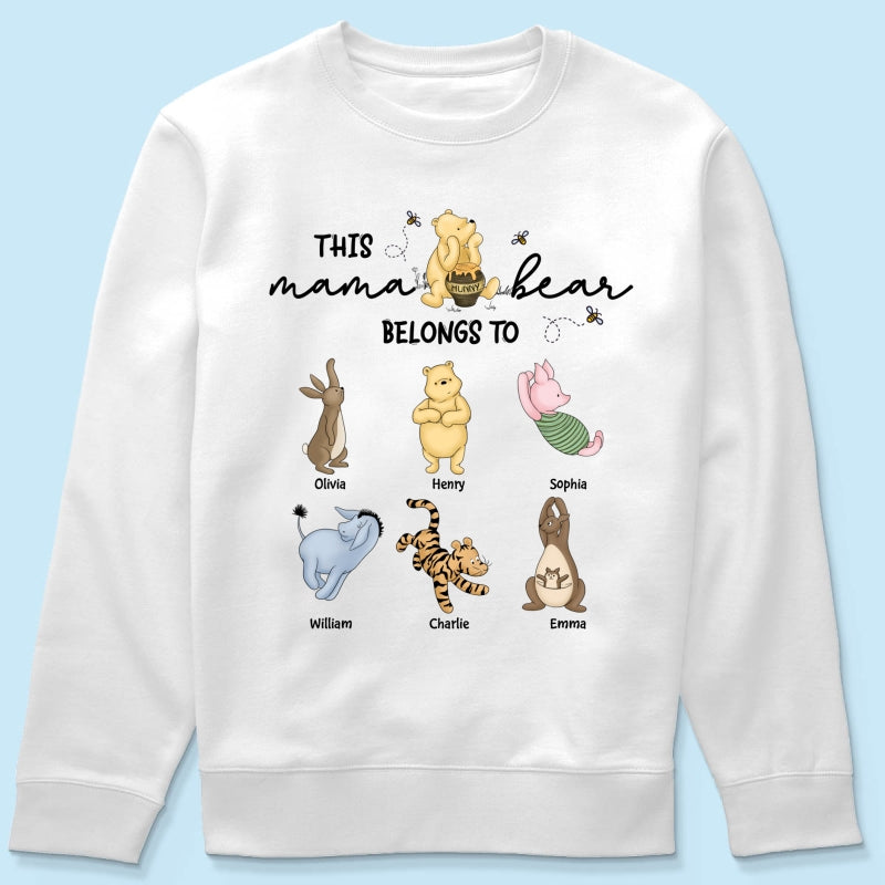 This Mama Bear Belongs To Cute Characters Personalized Shirt, Mother‘s Day Gift For Mom Grandma