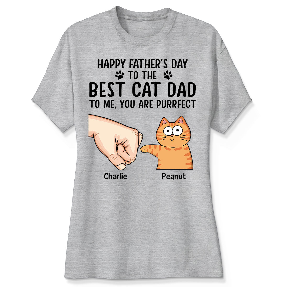 Happy Fatherās Day To The Best Cat Dad Personalized Shirt, Father's Day Gift For Cat Dad, Husband, Boyfriend