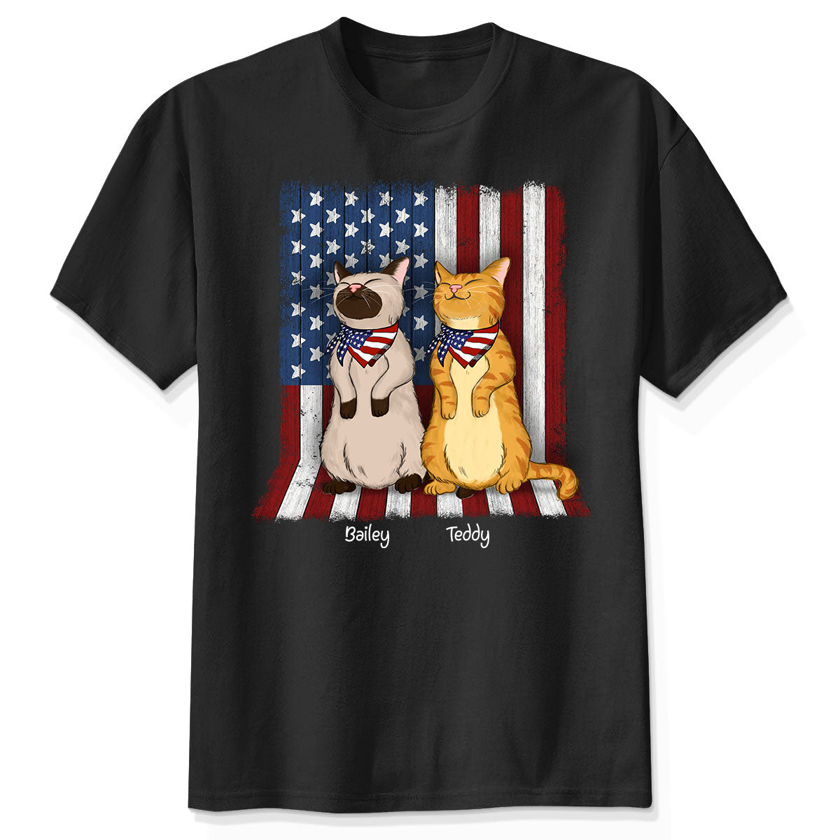Nation Flag Standing Cat 4th Of July Independence Day Personalized Shirt