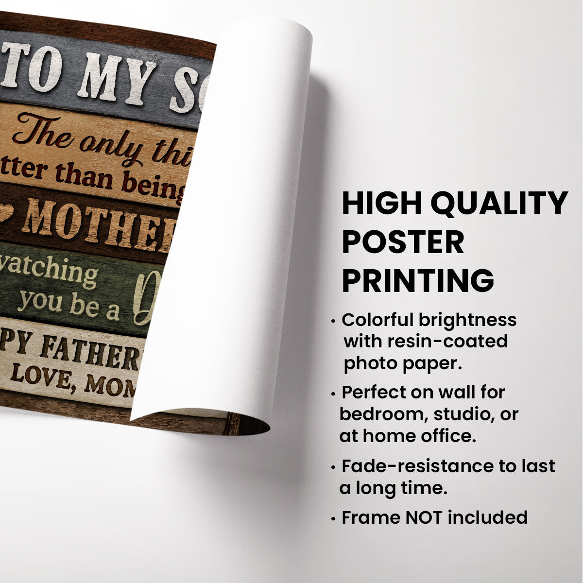 Colored Wood Pallets To My Son From Dad Mom Happy Father's Day Personalized Poster, Heartfelt Father's Day Gift For Son