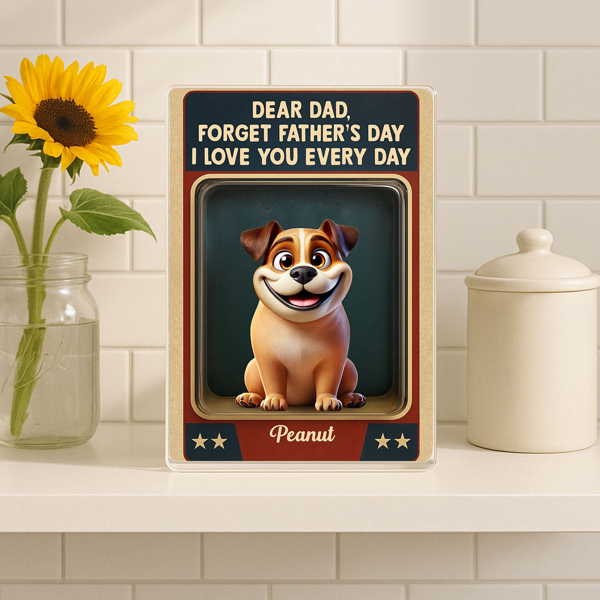 Forget We Love You Every Day Cute Dog Figures Style Personalized Acrylic Block Plaque