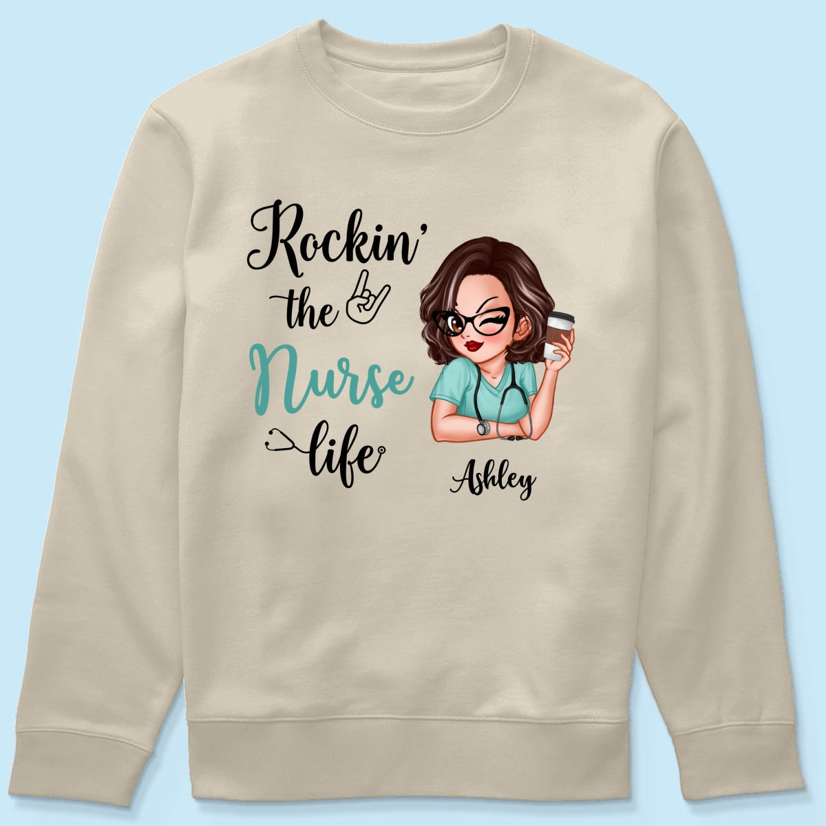 Rockin‘ The Nurse Life Personalized Shirt, Cool Gift For Nurse
