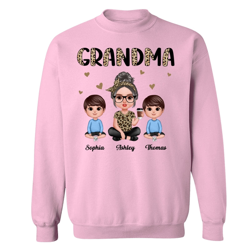 Half Leopard Realistic Doll Grandma Grandkids Personalized Shirt
