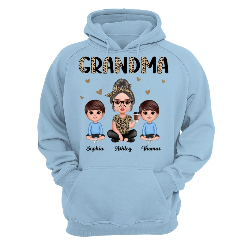 Half Leopard Realistic Doll Grandma Grandkids Personalized Shirt