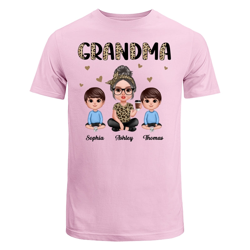Half Leopard Realistic Doll Grandma Grandkids Personalized Shirt