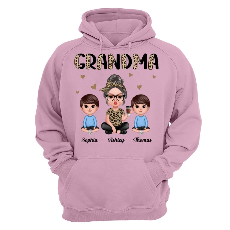 Half Leopard Realistic Doll Grandma Grandkids Personalized Shirt