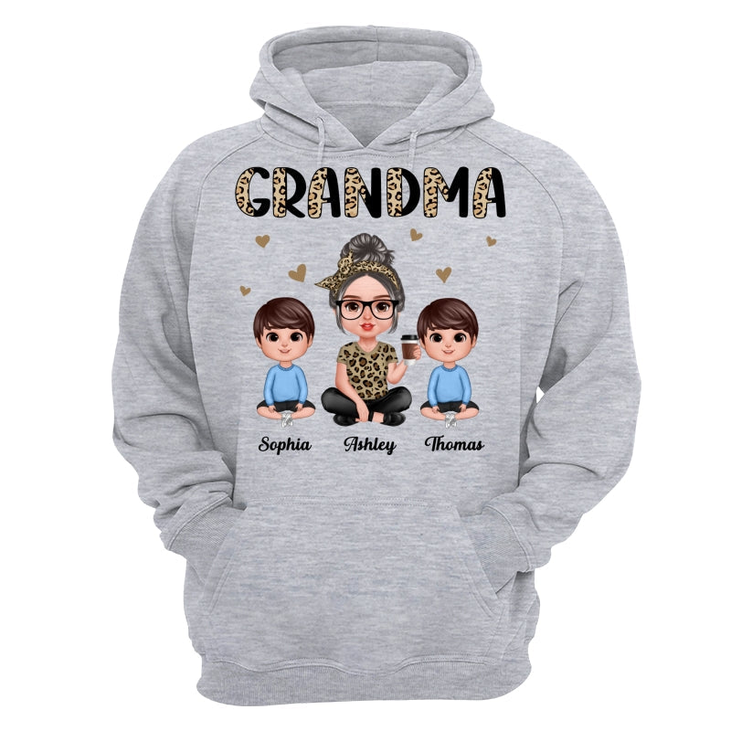 Half Leopard Realistic Doll Grandma Grandkids Personalized Shirt