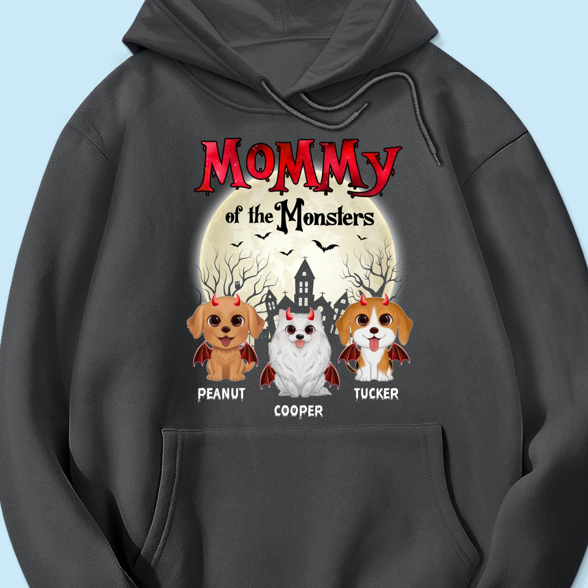 Mommy Of The Monsters Halloween Watercolor Cute Dogs Cats - Personalized Shirt