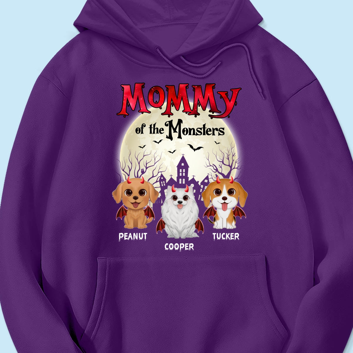 Mommy Of The Monsters Halloween Watercolor Cute Dogs Cats - Personalized Shirt