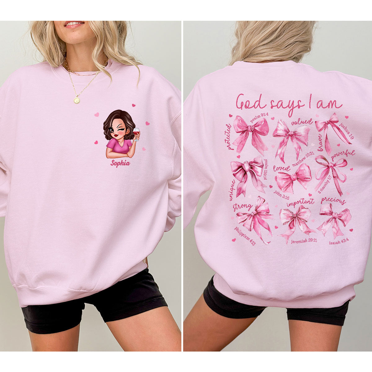 God Says I Am Coquette Gift For Yourself Personalized Double Sided Sweatshirt