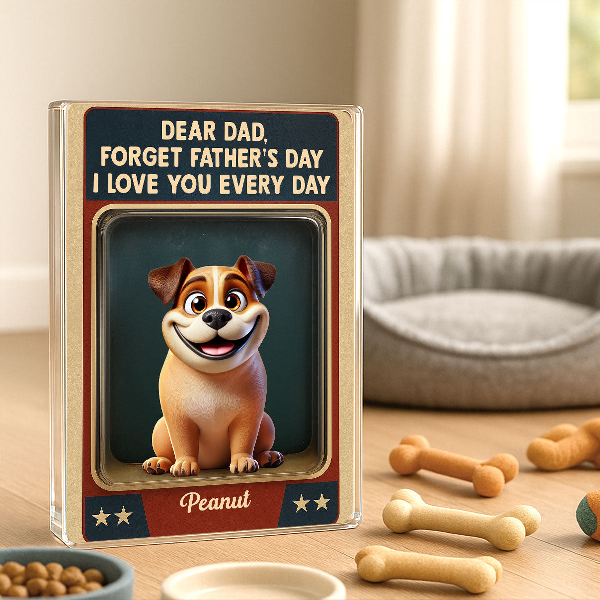 Forget We Love You Every Day Cute Dog Figures Style Personalized Acrylic Block Plaque