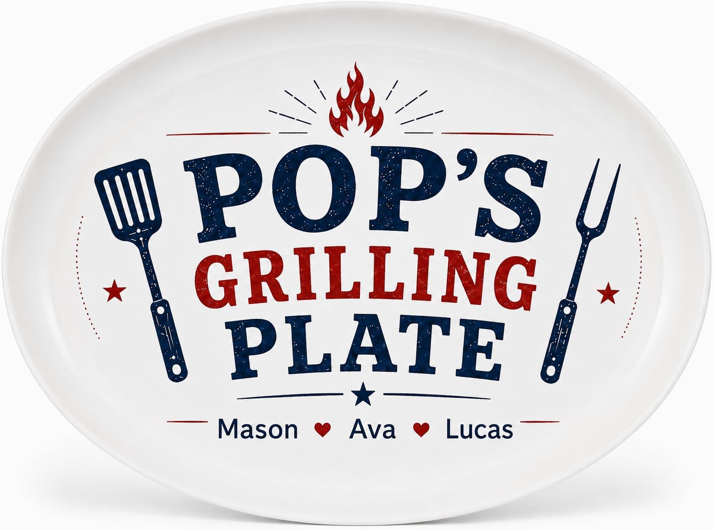 Personalized Grilling Platter Platter, Father's Day Grilling Custom Name Gift