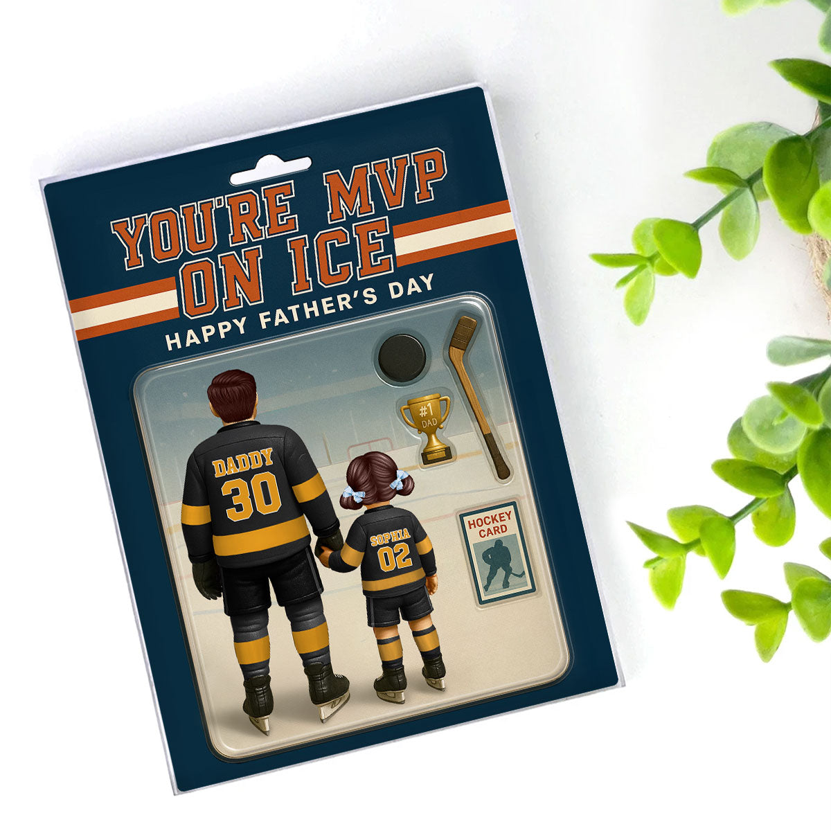 You're My MVP On Ice Hockey Dad Custom Action Figure Personalized Acrylic Block Plaque, Gift for Dads, Gift for Husband