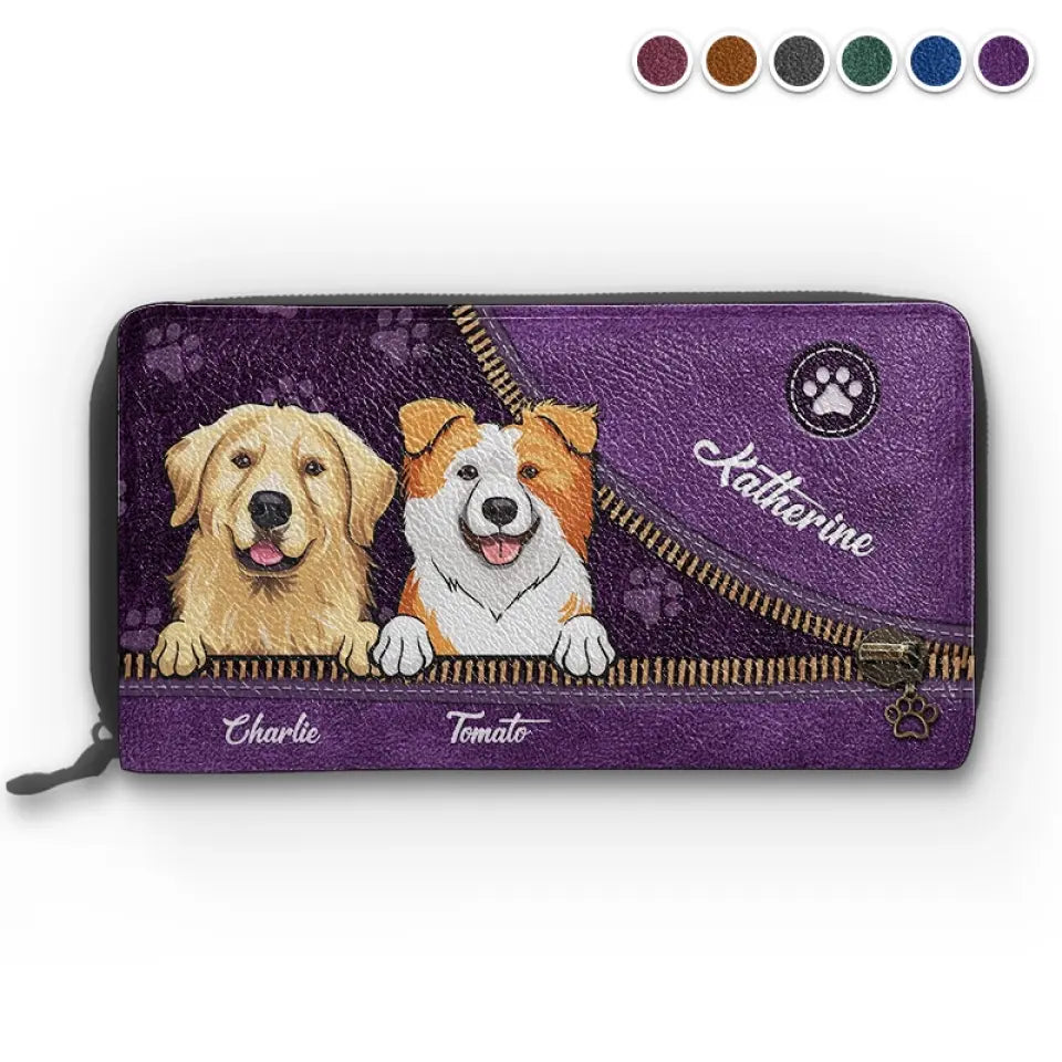 A Dog Loves You More - Dog & Cat Personalized Custom Leather Long Wallet - Gift For Pet Owners, Pet Lovers