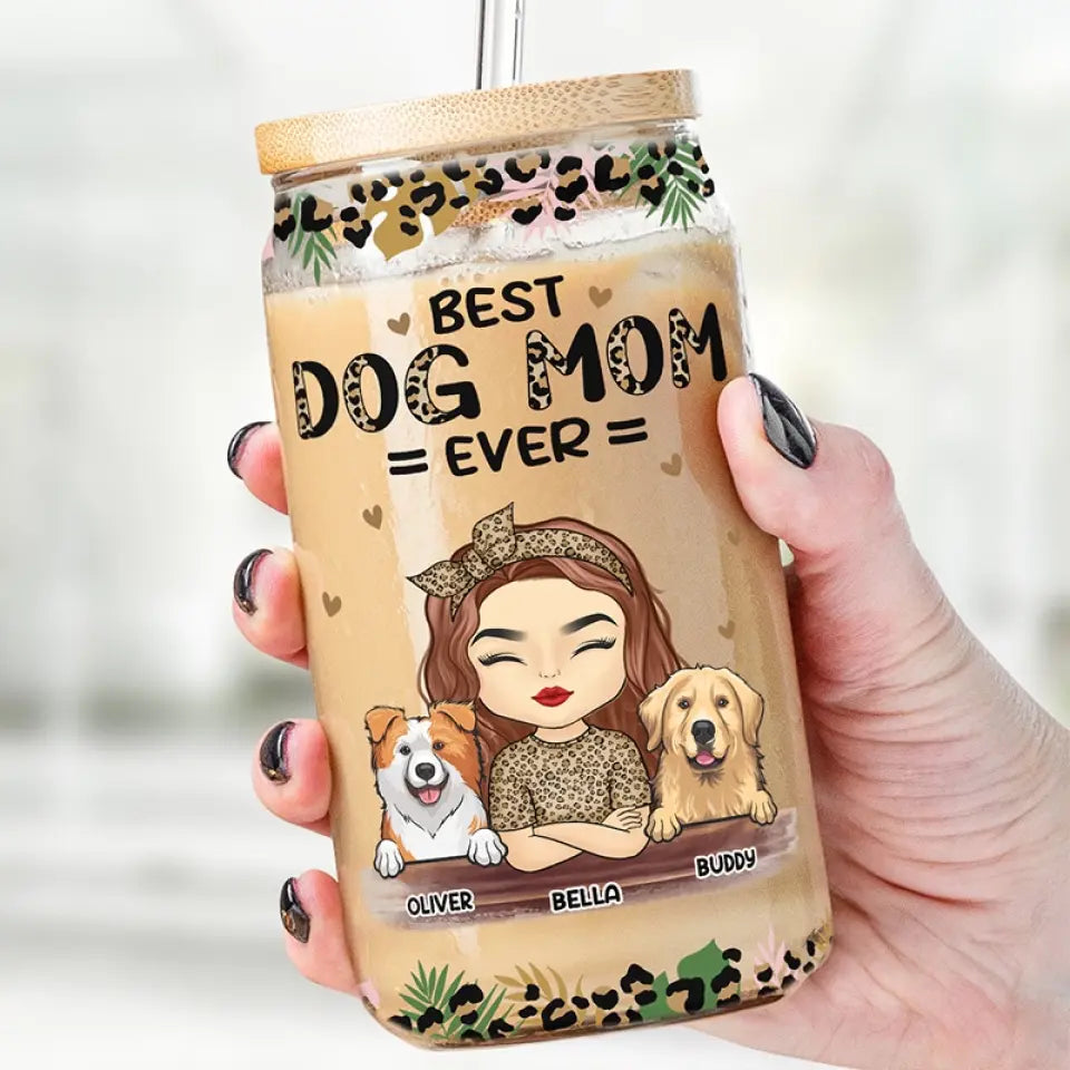 You Are The Best Cat Mom Ever - Dog & Cat Personalized Custom Glass Cup, Iced Coffee Cup - Mother's Day, Gift For Pet Owners, Pet Lovers