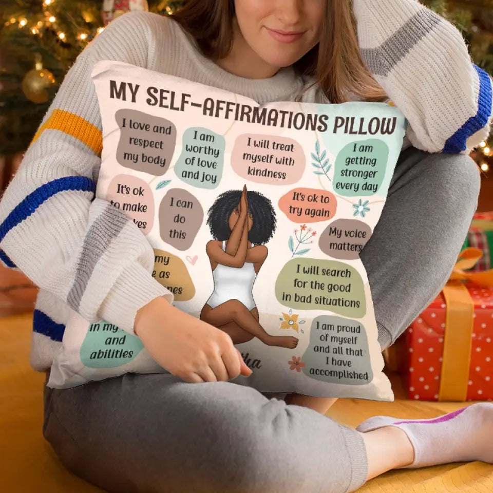 My Daily Self-Affirmations - Yoga Personalized Custom Pillow - Gift For Yoga Lovers