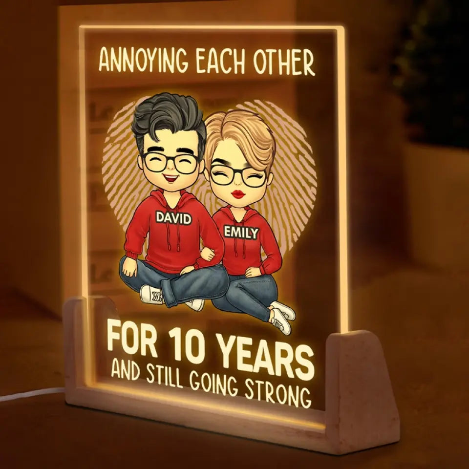 May We Annoying Each Other For Many Years - Couple Personalized Custom Shaped 3D LED Walnut Night Light - Gift For Husband Wife, Anniversary