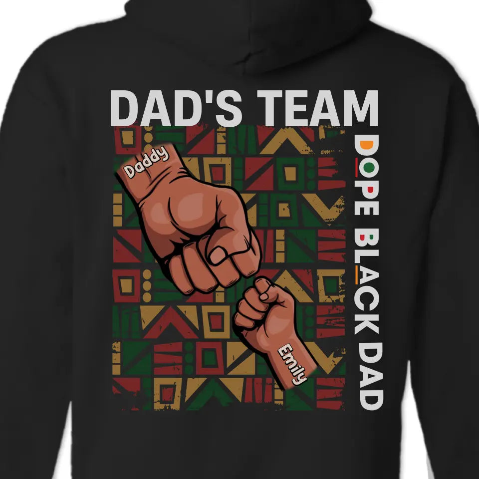 One Team With You - Family Personalized Custom Back Printed Unisex T-shirt, Hoodie, Sweatshirt - Father's Day, Gift For Dad, Grandpa