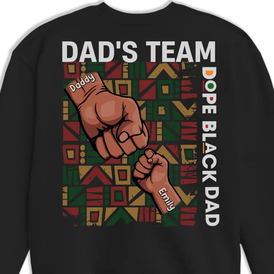 One Team With You - Family Personalized Custom Back Printed Unisex T-shirt, Hoodie, Sweatshirt - Father's Day, Gift For Dad, Grandpa