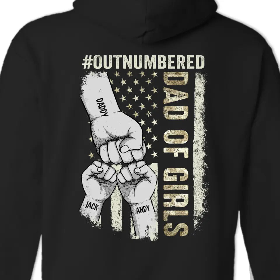Dad Of Kids - Family Personalized Custom Back Printed Unisex T-shirt, Hoodie, Sweatshirt - Father's Day, Gift For Dad