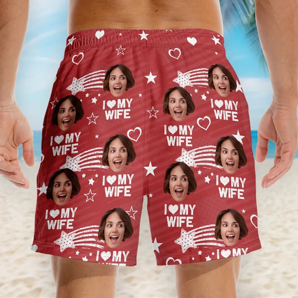 Custom Photo Everyone Knows That You Are Mine - Funny Personalized Custom Tropical Hawaiian Aloha Men Beach Shorts - Summer Vacation Gift, Birthday Party Gift For Husband