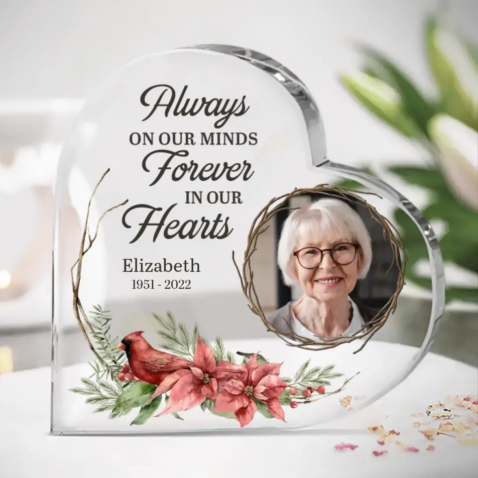 Family Personalized Custom Heart Shaped Acrylic Plaque - New Arrival, Mother's Day, Gift For Mom, Grandma AMZ