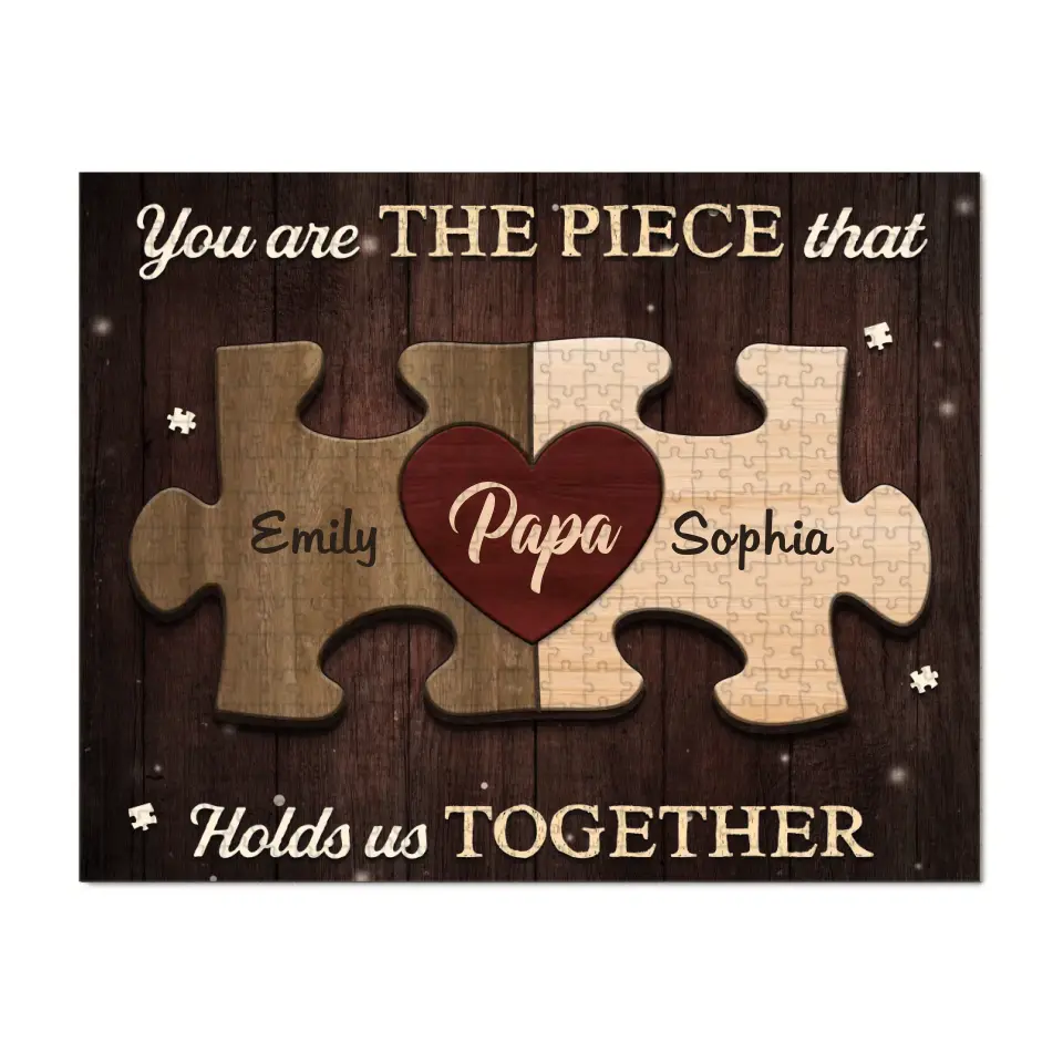 You Are The Heart Of Our Family - Family Personalized Custom Jigsaw Puzzle - Father's Day, Gift For Dad, Grandpa