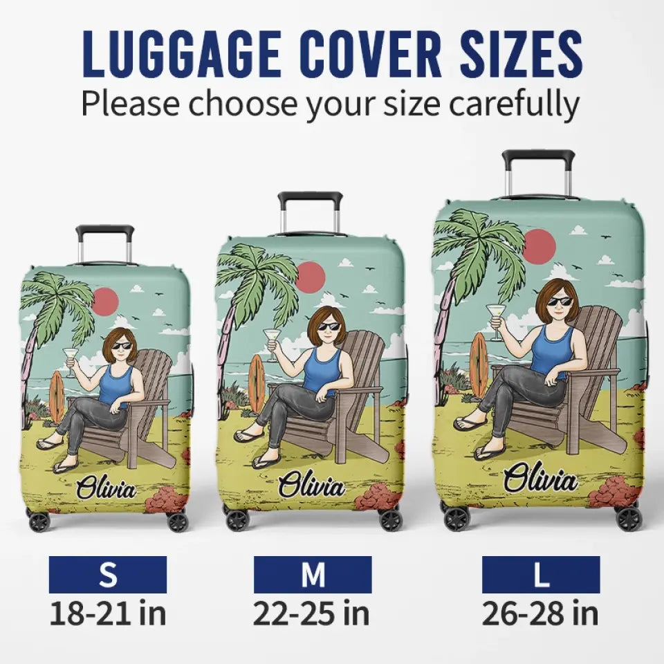 Not My Problem Anymore - Personalized Custom Luggage Cover - Appreciation, Retirement Gift For Coworkers, Work Friends, Colleagues, Travel Lovers