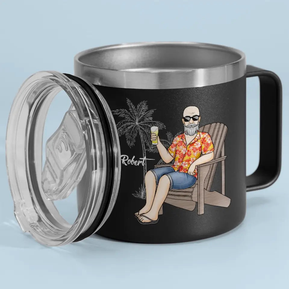 Retire From Work, But Not From Life - Personalized Custom 14oz Stainless Steel Tumbler With Handle - Appreciation, Retirement Gift For Coworkers, Work Friends, Colleagues