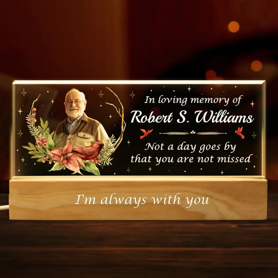 Custom Photo Those Who Touch Our Lives, Stay In Our Hearts Forever - Memorial Personalized Custom Acrylic Letters 3D LED Night Light - Sympathy Gift For Family Members