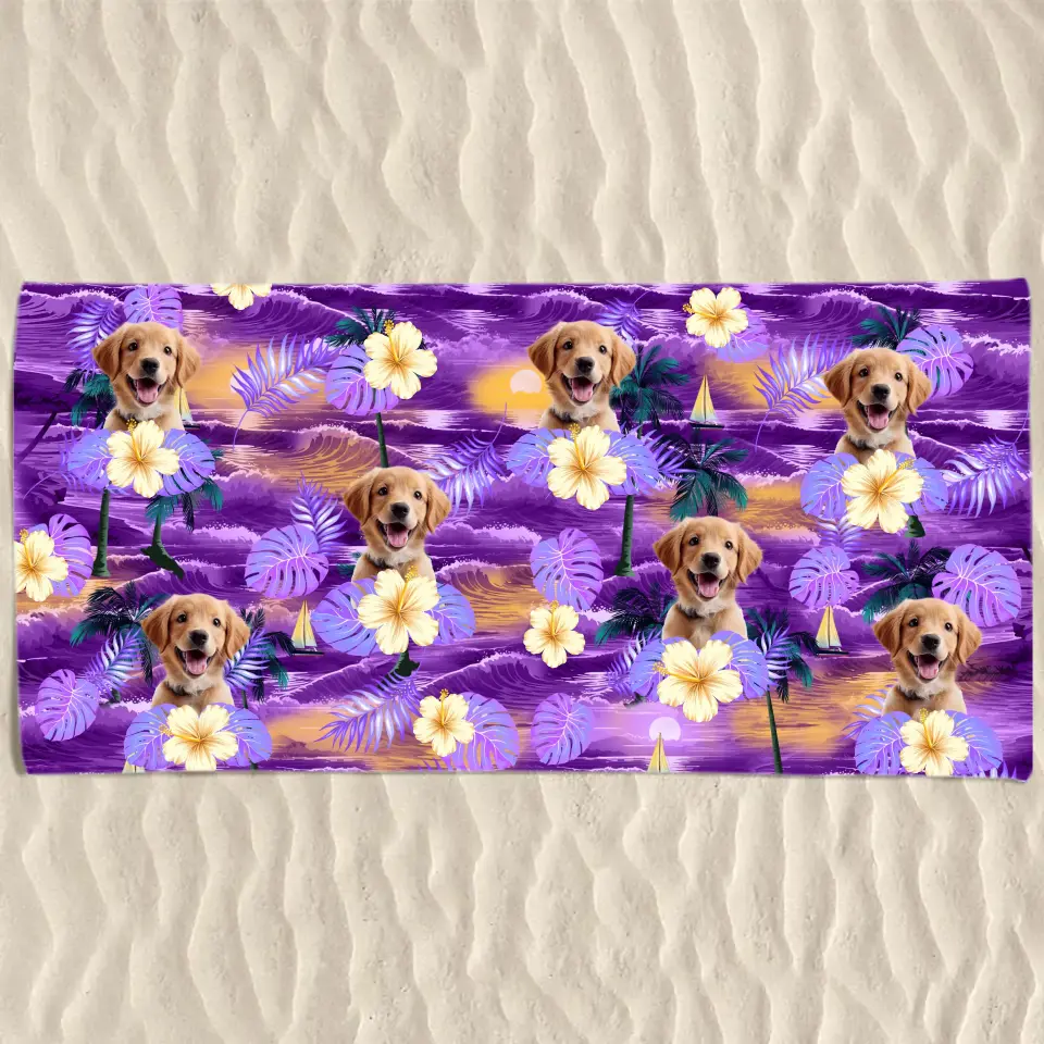 Custom Photo Vacation Mode On - Dog
& Cat Personalized Custom Beach Towel - Summer Vacation Gift, Birthday Pool Party Gift For Pet Owners, Pet Lovers