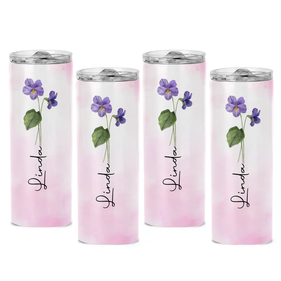 Love Is Beautiful, Friendship Is Better - Bestie Personalized Custom Skinny Tumbler - Wedding Gift, Bridesmaid Gift For Best Friends, BFF, Sisters