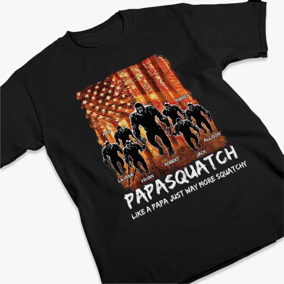 Bigfoot Dad Like A Regular Dad But More Squatchy - Family Personalized Custom Unisex T-shirt, Hoodie, Sweatshirt - Gift For Dad, Grandpa