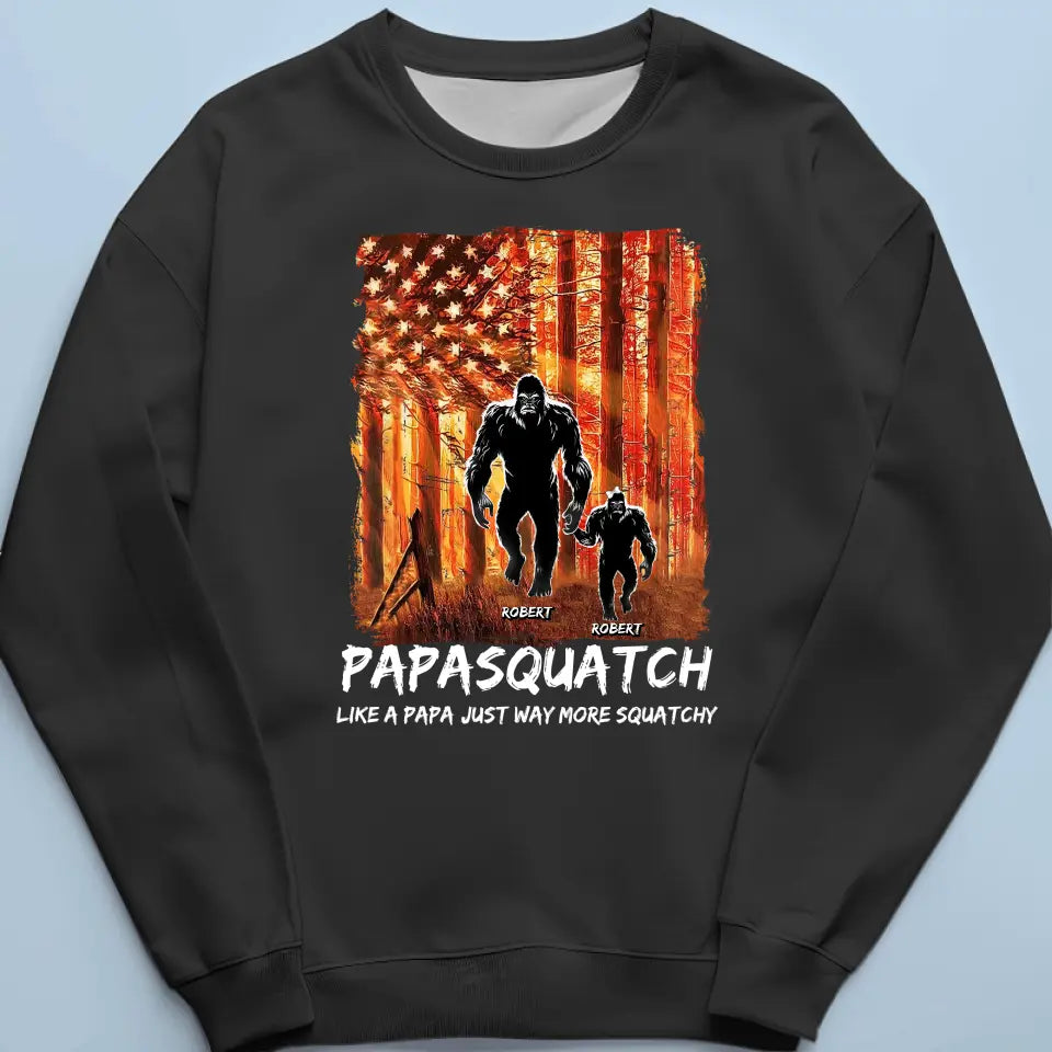 Bigfoot Dad Like A Regular Dad But More Squatchy - Family Personalized Custom Unisex T-shirt, Hoodie, Sweatshirt - Gift For Dad, Grandpa