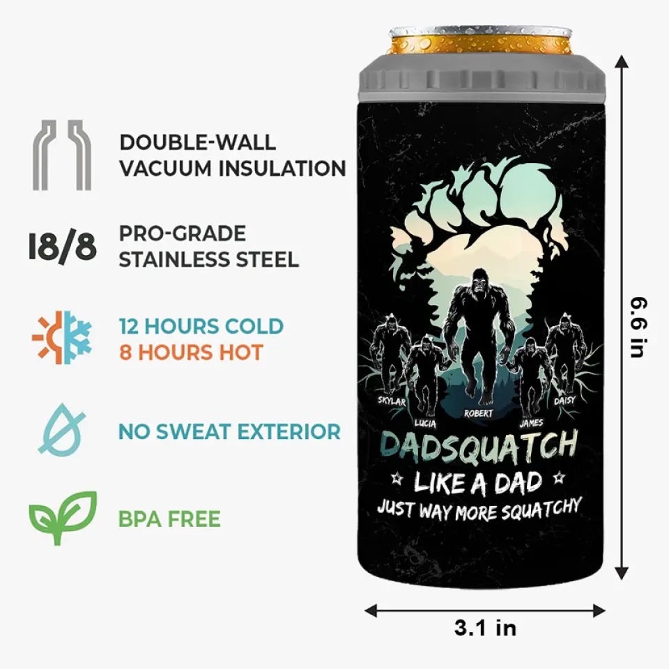 Beyond The Legend, Bigfoot Gone Wild - Family Personalized Custom 4 In 1 Can Cooler Tumbler - Gift For Dad, Grandpa