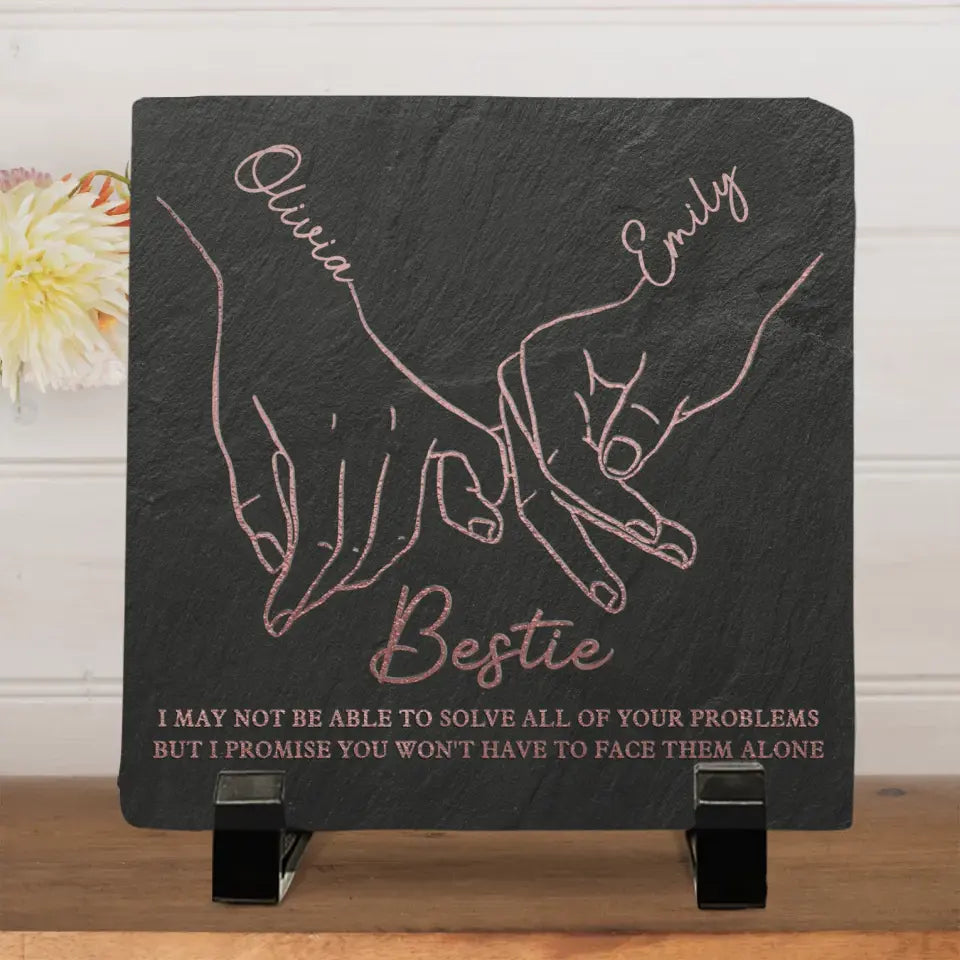 Our Friendship Is Endless - Bestie Personalized Custom Square Shaped Stone With Stand - Gift For Best Friends, BFF, Sisters