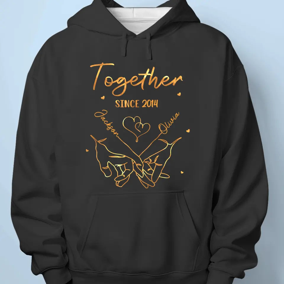 Hold My Hand And Never Let Go - Couple Personalized Custom Unisex T-shirt, Hoodie, Sweatshirt - Gift For Husband Wife, Anniversary