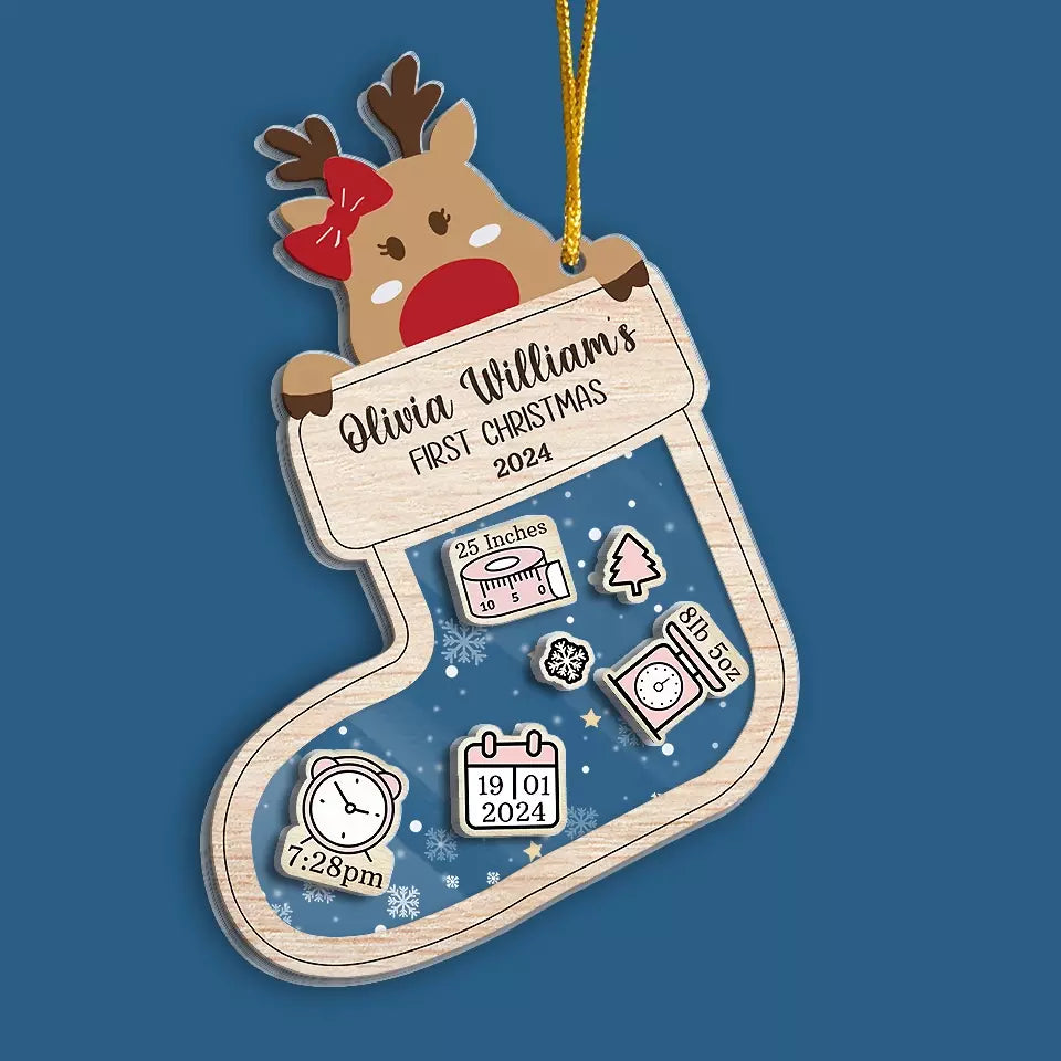 A Baby Is A Wishing Well - Family Personalized Custom 3 Layers Shaker Ornament - Christmas Gift For Baby Kids, Newborn Baby