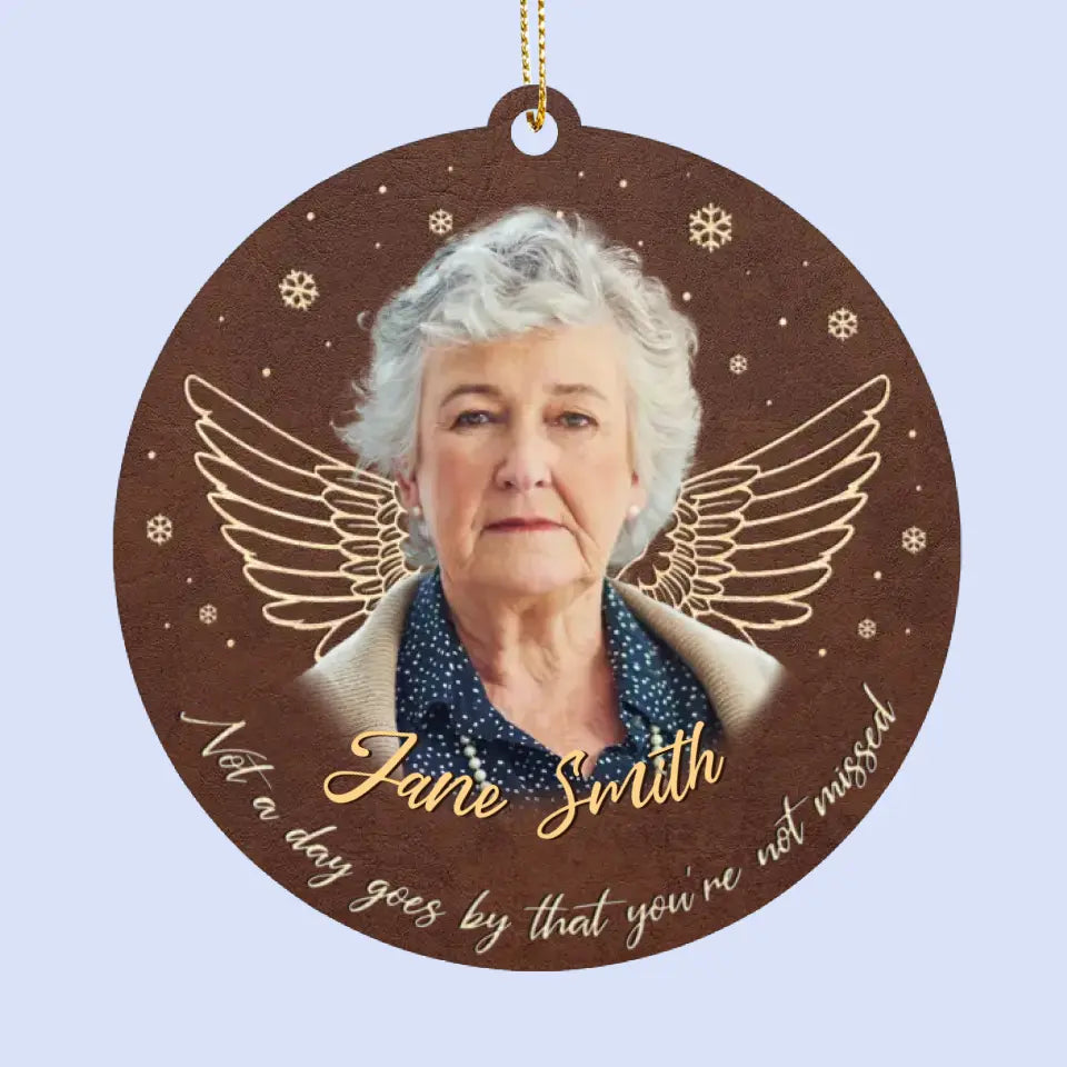 Custom Photo You Are Always In My Heart - Memorial Personalized Custom Leather Ornament - Christmas Gift, Sympathy Gift For Family Members