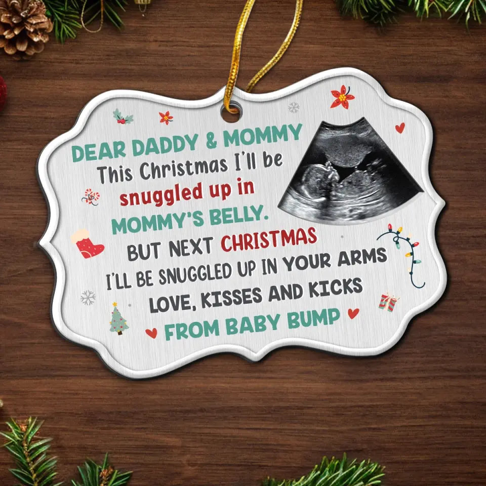 Custom Photo Like Stars Are To The Sky - Family Personalized Custom Ornament - Metal Benelux Shaped - Christmas Gift For Baby Kids, Newborn Baby