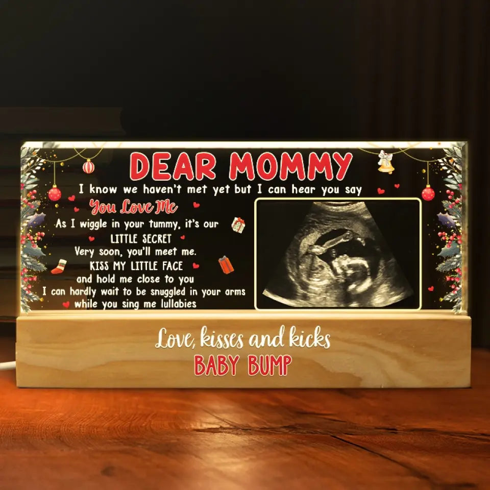 Custom Photo I'll Meet You And Kiss Your Little Face - Family Personalized Custom Acrylic Letters 3D LED Night Light - Gift For Baby Kids, Newborn Baby