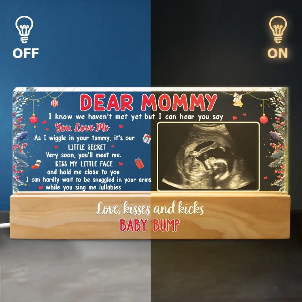 Custom Photo I'll Meet You And Kiss Your Little Face - Family Personalized Custom Acrylic Letters 3D LED Night Light - Gift For Baby Kids, Newborn Baby