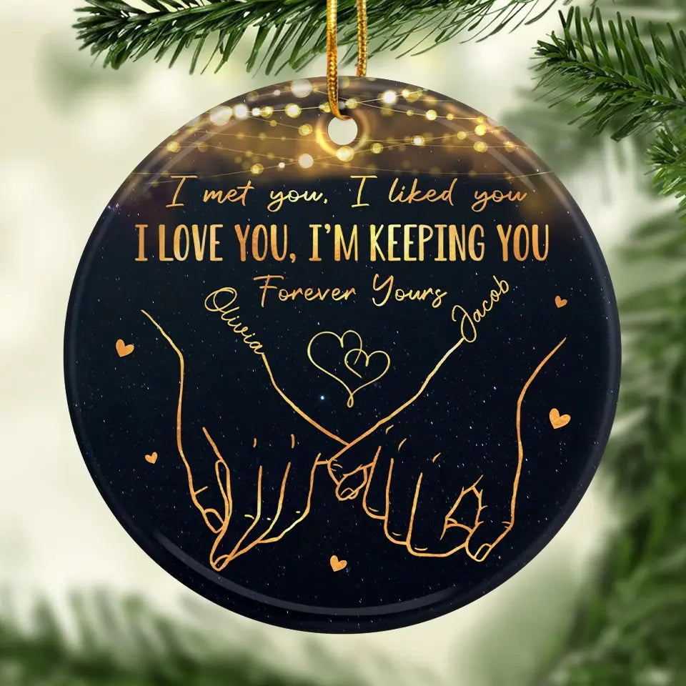 I Want To Be With You Until My Last Page - Couple Personalized Custom Ornament - Ceramic Round Shaped - Christmas Gift For Husband Wife, Anniversary