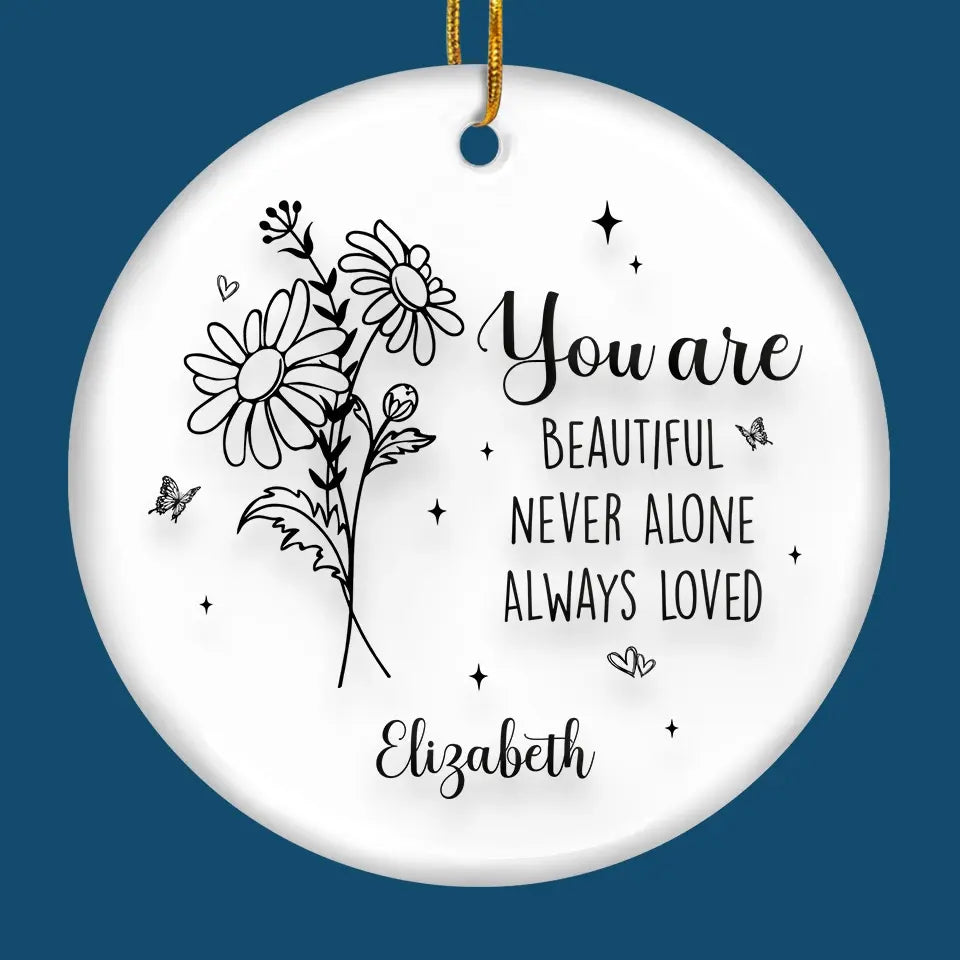 Celebrate The Beauty Of Each Unique Blossom - Bestie Personalized Custom Ornament - Ceramic Round Shaped - Christmas Gift For Best Friends, BFF, Sisters