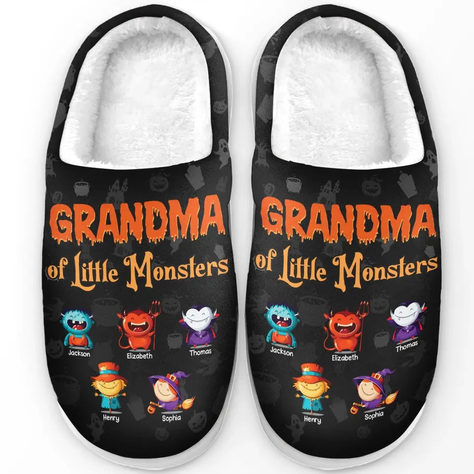 Halloween Isn’t Scary With A Mom Like Mine - Family Personalized Custom Fluffy Slippers - Halloween Gift For Mom, Grandma