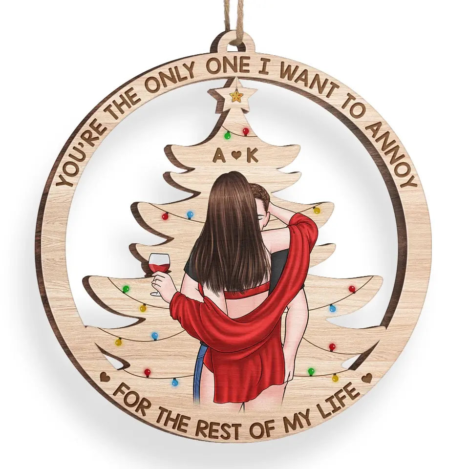 Every Moment Together Is A Treasure To Cherish - Couple Personalized Custom Ornament - Wood Custom Shaped - Christmas Gift For Husband Wife, Anniversary