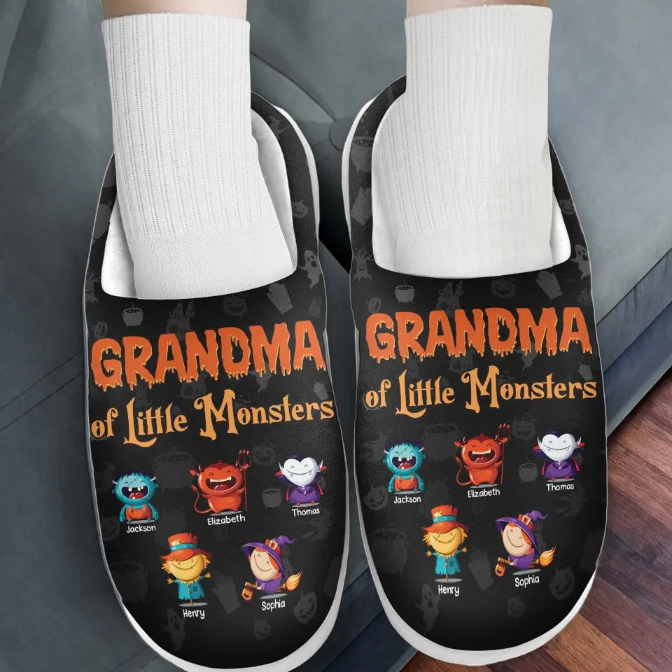 Halloween Isn’t Scary With A Mom Like Mine - Family Personalized Custom Fluffy Slippers - Halloween Gift For Mom, Grandma