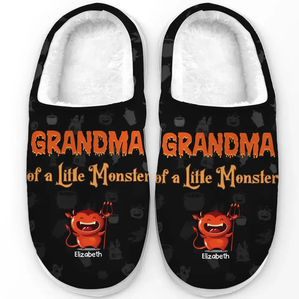 Halloween Isn’t Scary With A Mom Like Mine - Family Personalized Custom Fluffy Slippers - Halloween Gift For Mom, Grandma