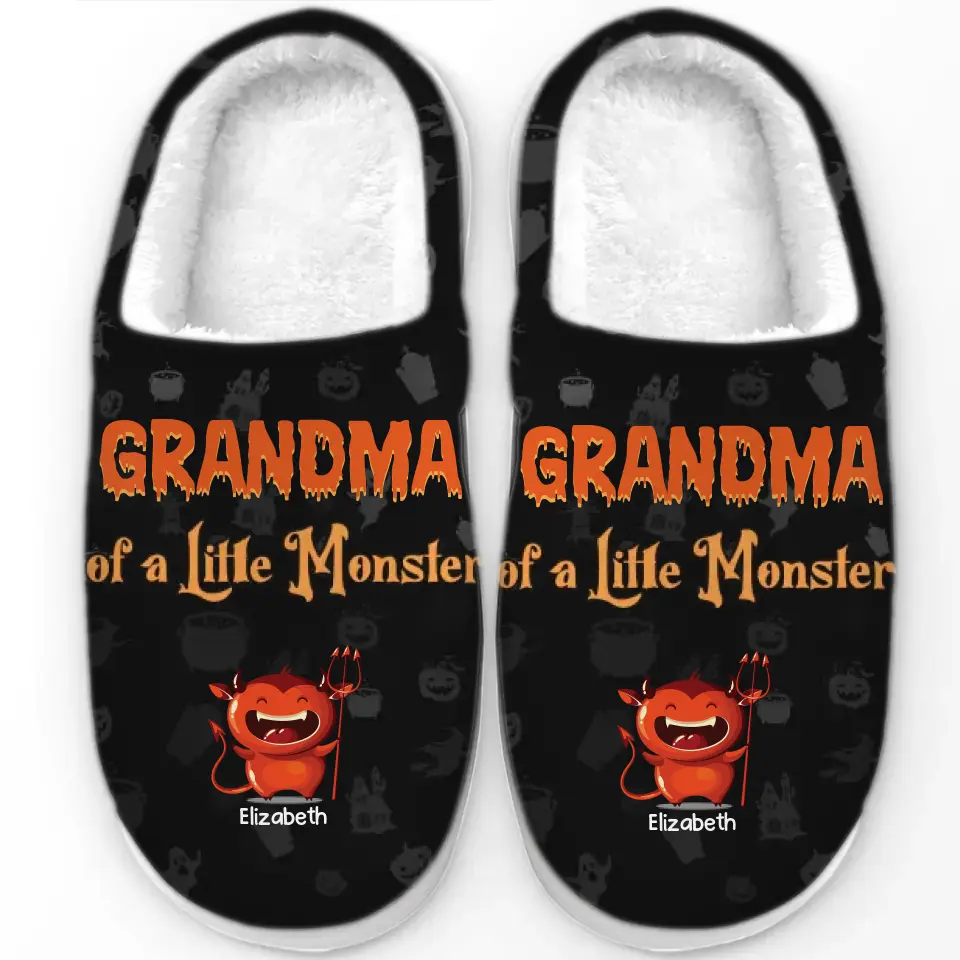 Halloween Isn’t Scary With A Mom Like Mine - Family Personalized Custom Fluffy Slippers - Halloween Gift For Mom, Grandma