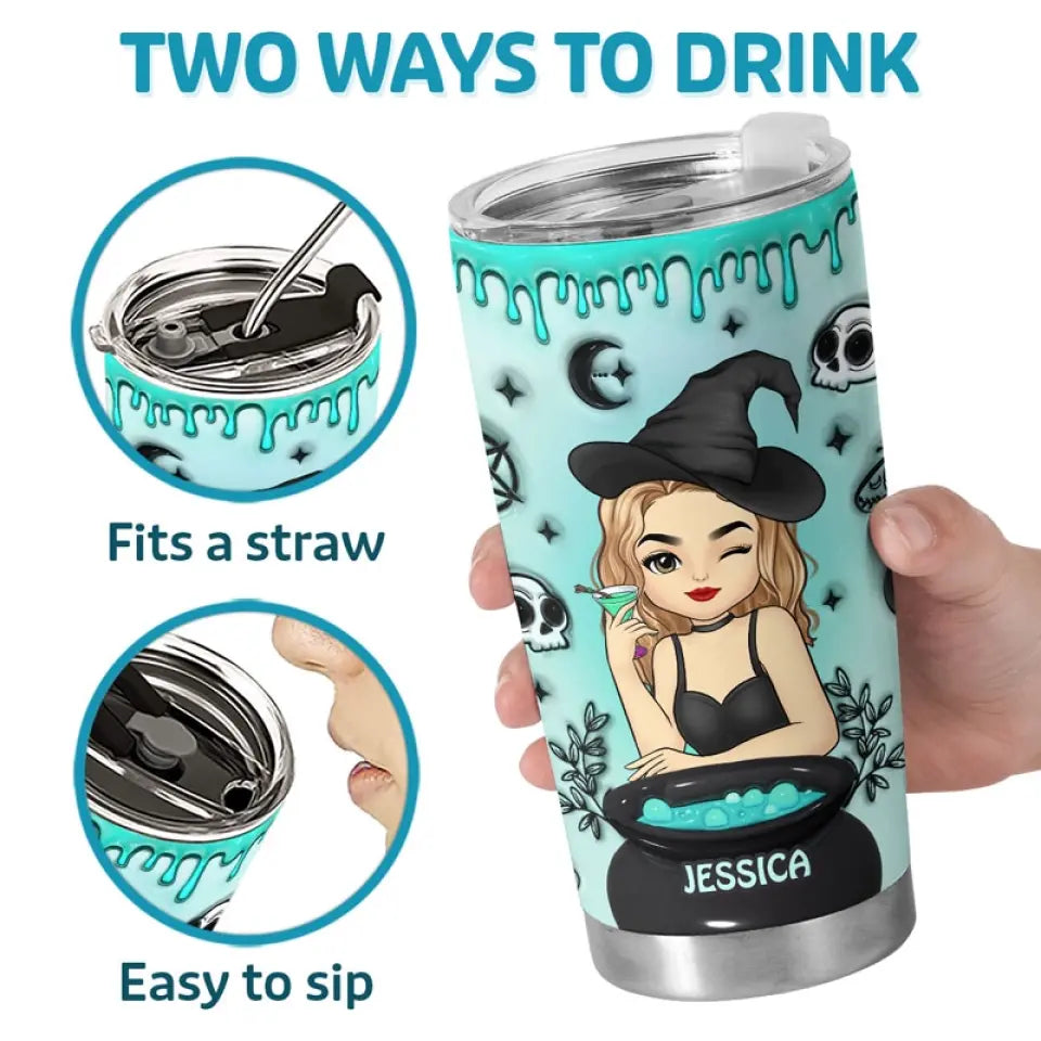 My Witch Switch Is Lit - Personalized Custom 3D Inflated Effect Printed Tumbler - Halloween Gift For Witches, Yourself
